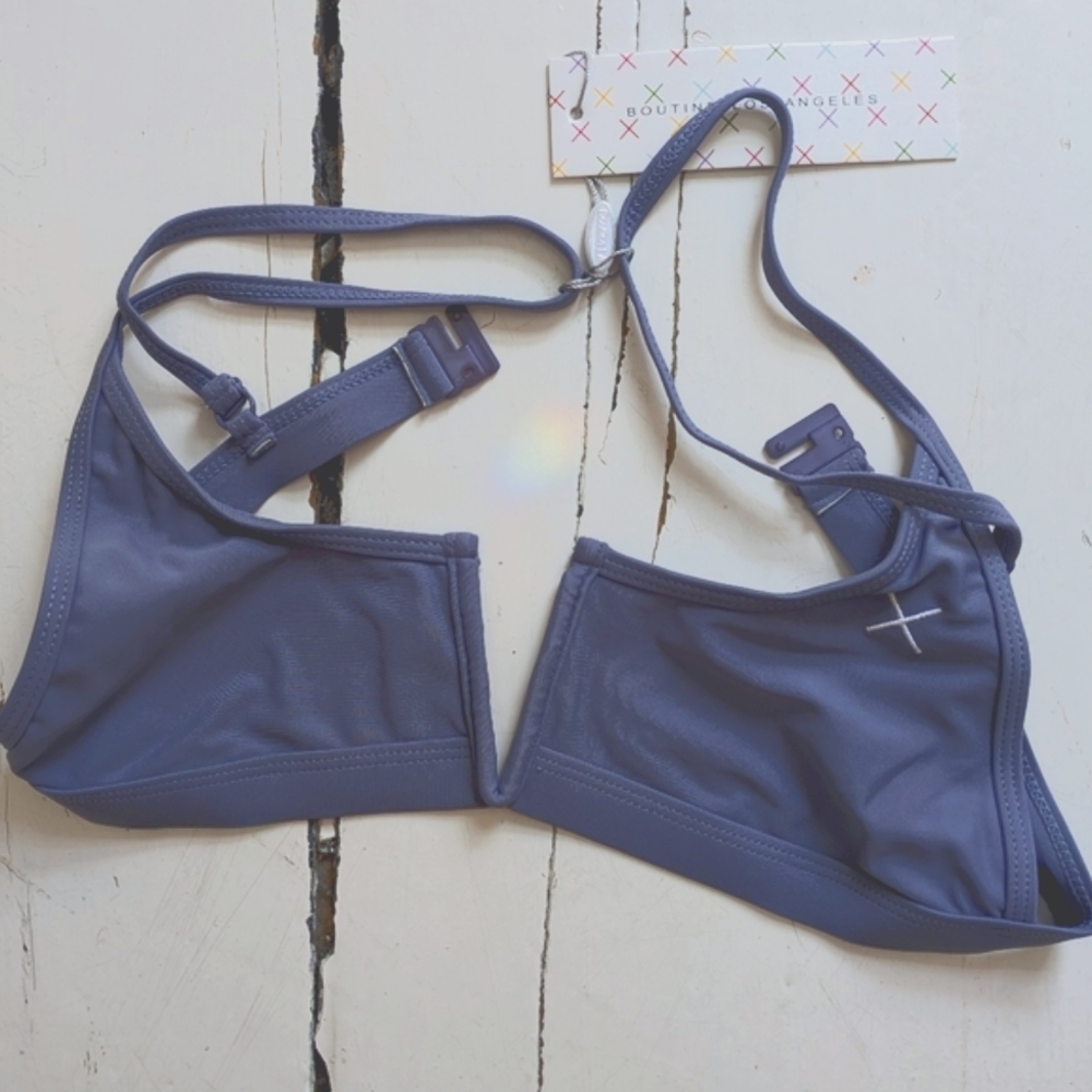 Boutine LA Pale Blue Bikini V Cut Top S Pale Blue - Picture 1 of 6